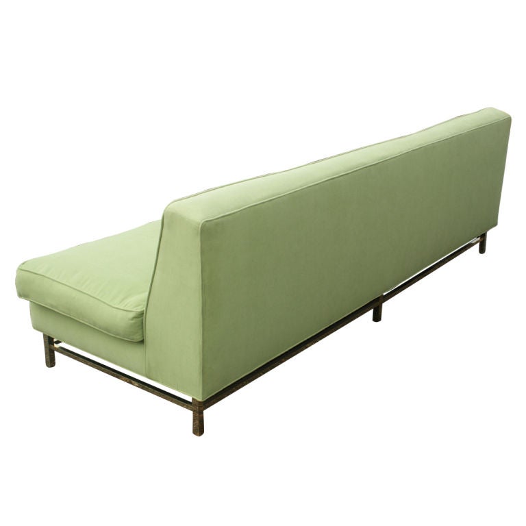 Mid-Century Modern 7.5ft Harvey Probber Bronze Base Sofa