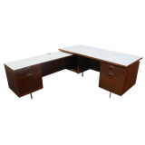 George Nelson For Herman Miller L-Shaped Walnut Desk