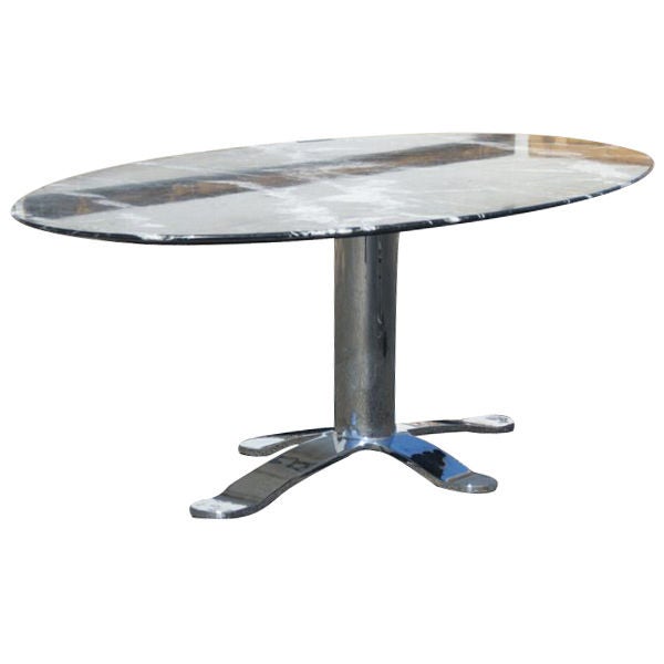 Nicos Zographos Oval Marble Dining Conference Table