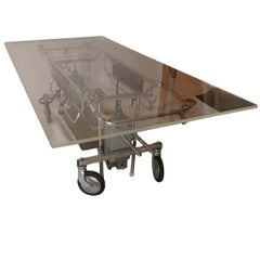 Large Industrial Stainless Steel and Acrylic Table Desk