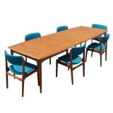 Erik Buck For Povl Dinesen Teak Dining Table And Six Chairs