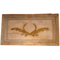 19C Wooden Panel with Neoclassical Carving