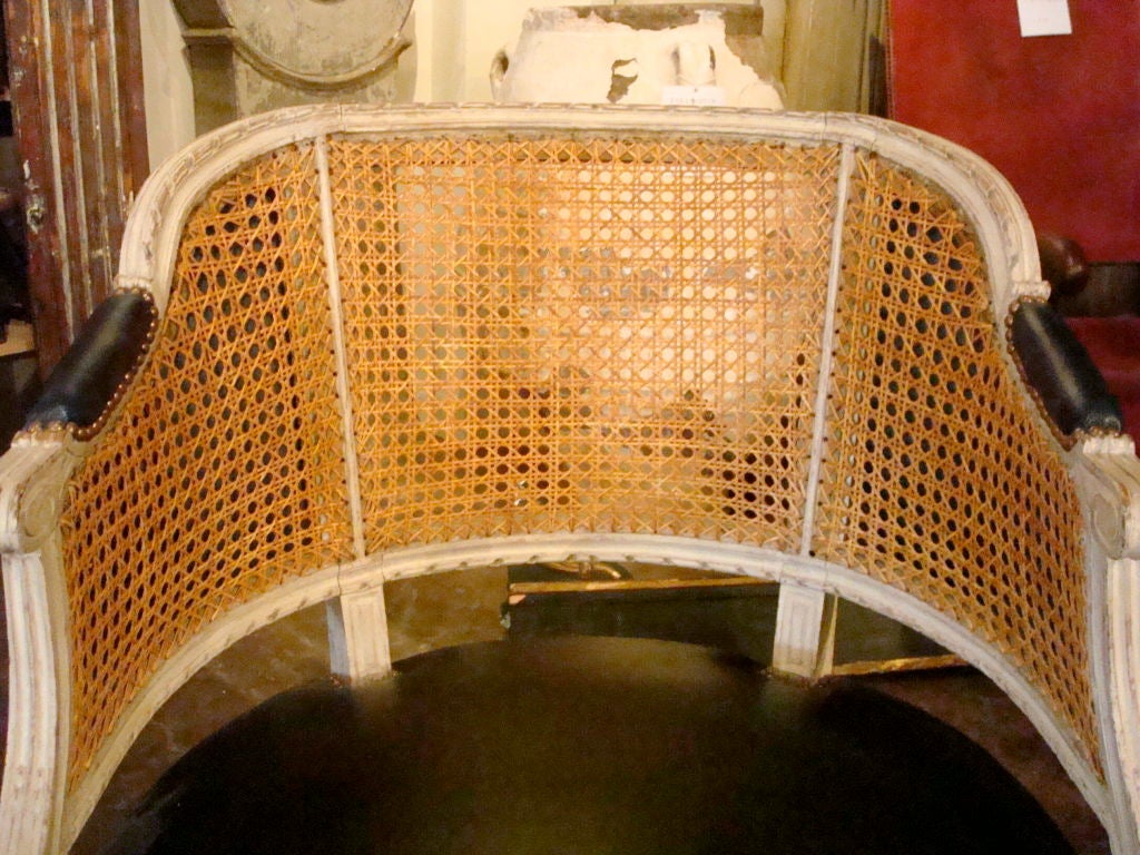 19C Pair of Caned Louis XVI Bergeres