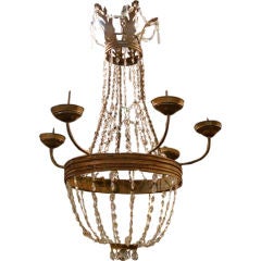 Italian Tole and Crystal Chandelier