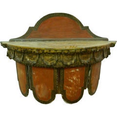 Italian Red Drapery Console from a church.