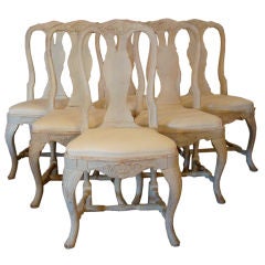 Set Of Six Rococo Dining Chairs