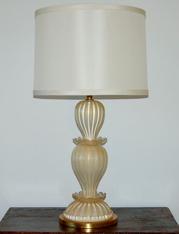 Marbro Lamp Company Custard and Cream Murano Lamp