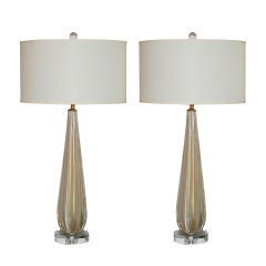 Beautiful Barovier & Toso Table Lamps with 24kt Gold