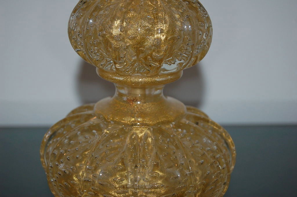 Italian Brilliant Gold Vintage Murano Lamp