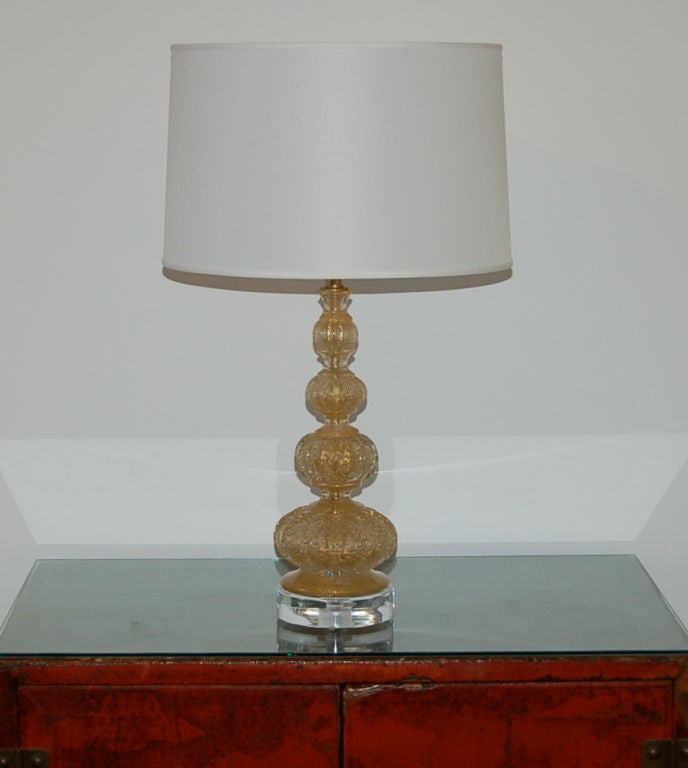 20th Century Brilliant Gold Vintage Murano Lamp