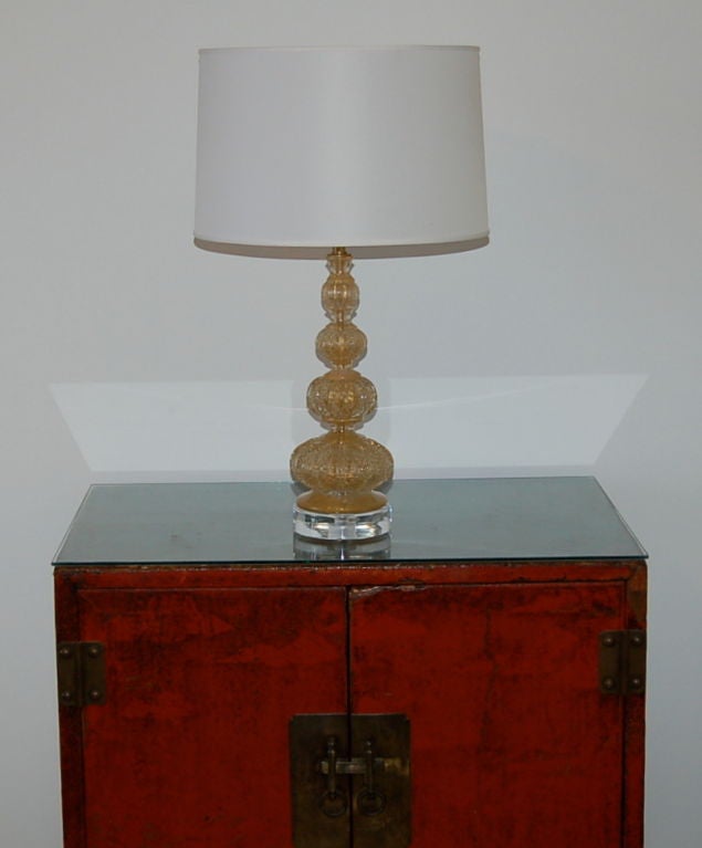 Brass Brilliant Gold Vintage Murano Lamp