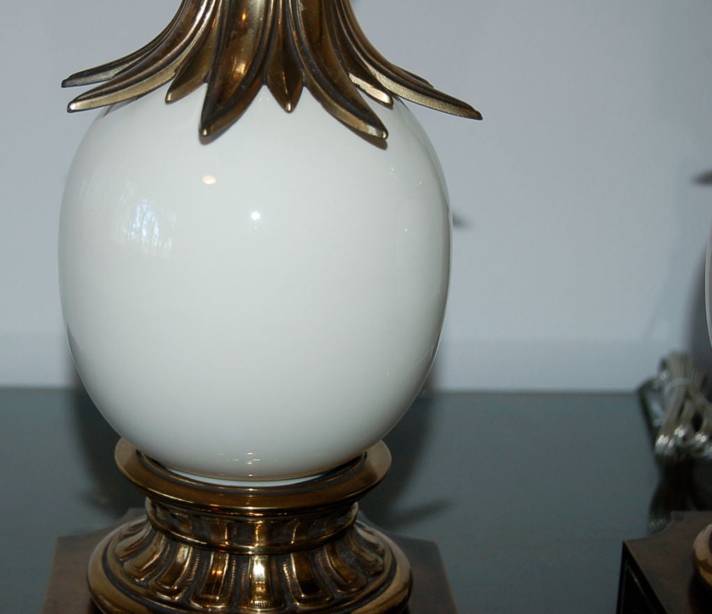 20th Century Stiffel Ostrich Egg Lamps from the 1950s