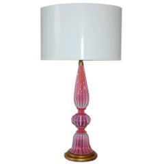 Pink Opaline Murano Table Lamp by Marbro