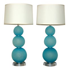 Acidato Stacked Ball Murano Lamps on Lucite Platter