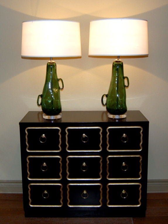 Vintage Dimpled Murano Sculpted Table Lamps in Pine 1
