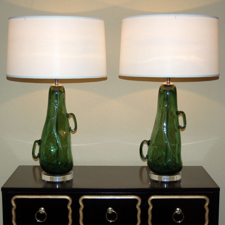 Vintage Dimpled Murano Sculpted Table Lamps in Pine 2