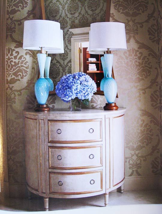 20th Century Two-Piece Murano Lamps in Robin's Egg Blue with Gold