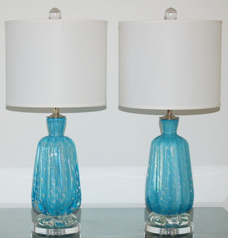 Hollywood Regency Classic Bedside Murano Lamps from the 1940s by A.V.E.M.