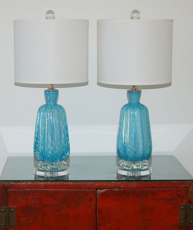 Murano Glass Classic Bedside Murano Lamps from the 1940s by A.V.E.M.