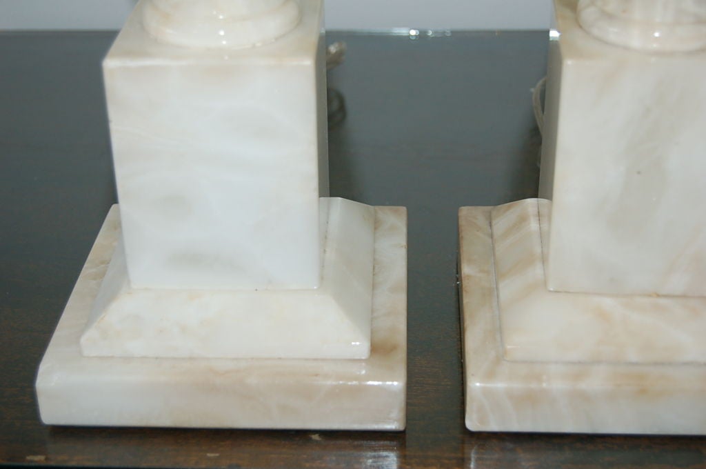 20th Century Matched Pair of Seguso Lemon Yellow Opaline Murano Lamps For Sale