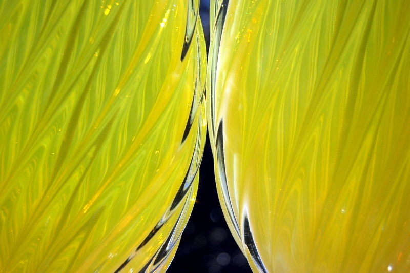 Matched Pair of Seguso Lemon Yellow Opaline Murano Lamps For Sale 4