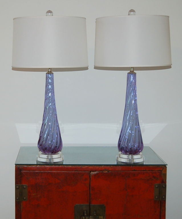 Matched Pair of Vintage Murano Alexandrite Lamps 1