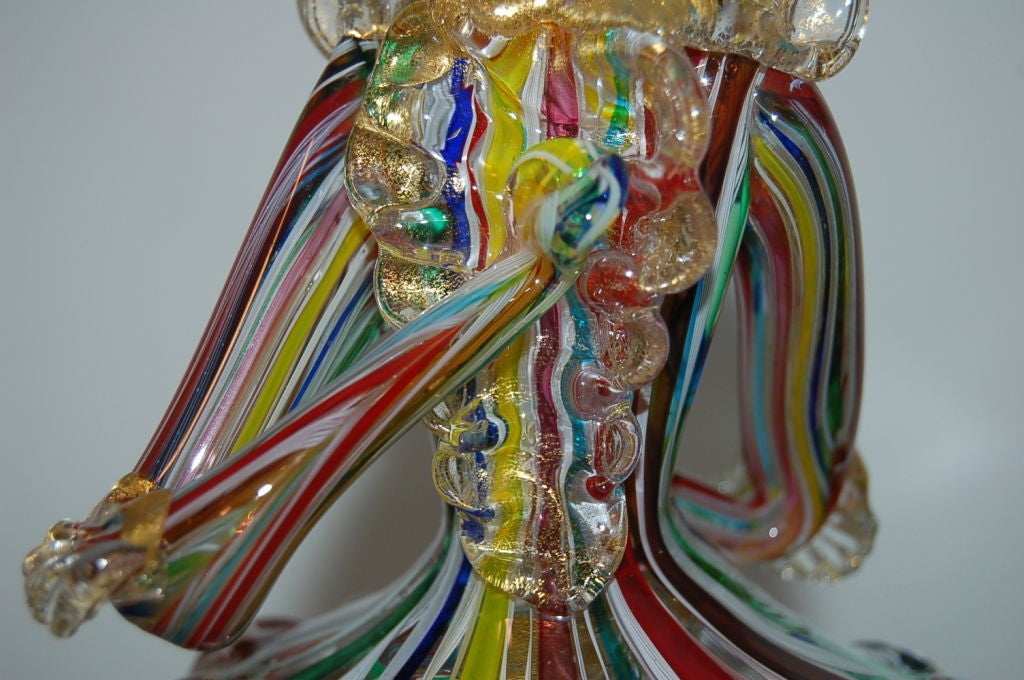 Rainbow Murano Figurine Italian Table Lamps For Sale 4