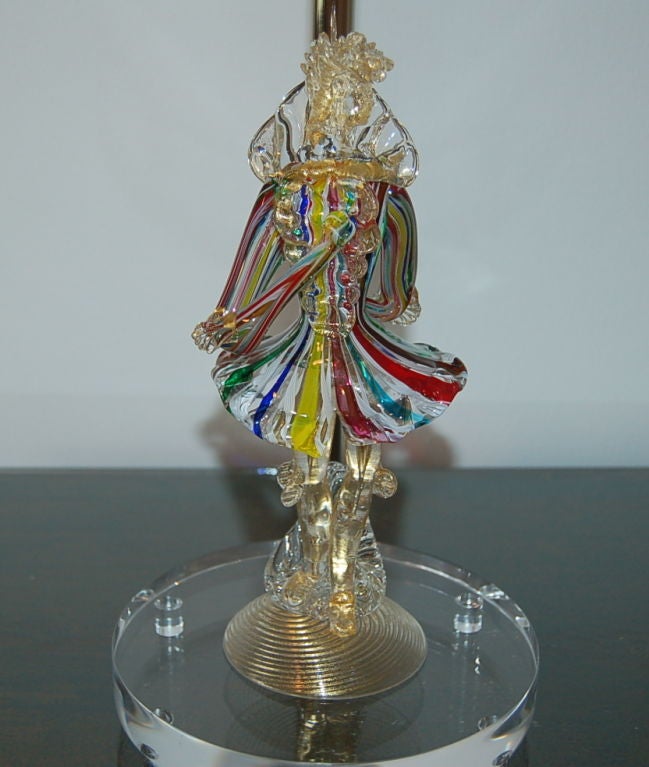 Rainbow Murano Figurine Italian Table Lamps
