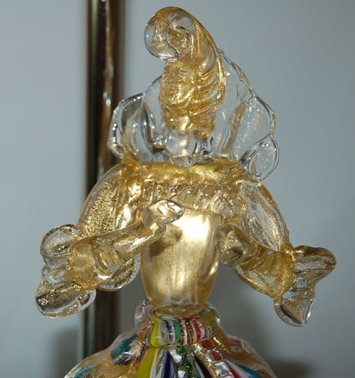 Rainbow Murano Figurine Italian Table Lamps In Excellent Condition For Sale In Little Rock, AR