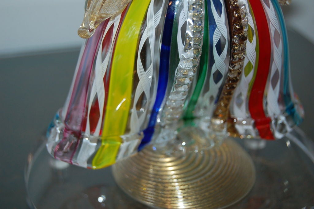Rainbow Murano Figurine Italian Table Lamps For Sale 1