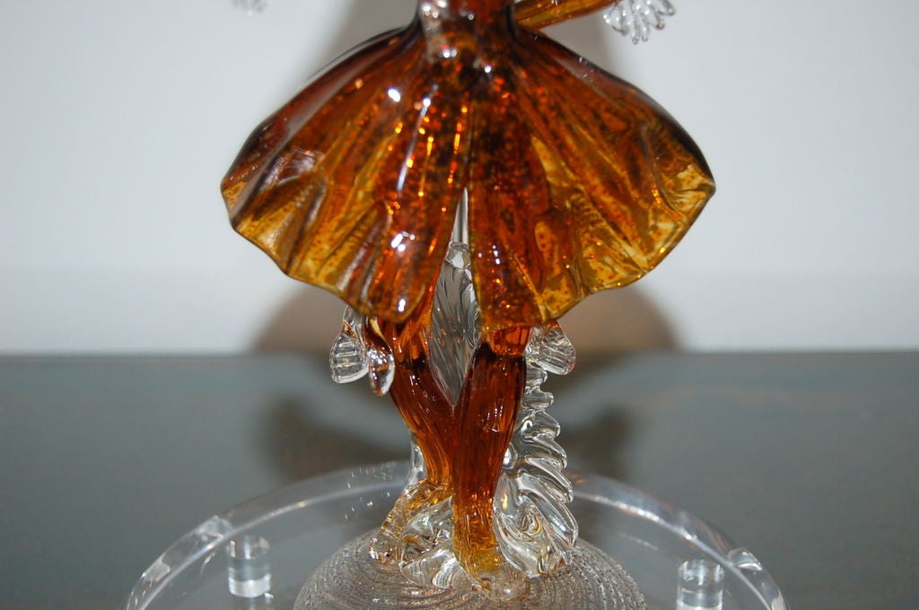 Matched Pair of Figurines in Cognac and Gold 1