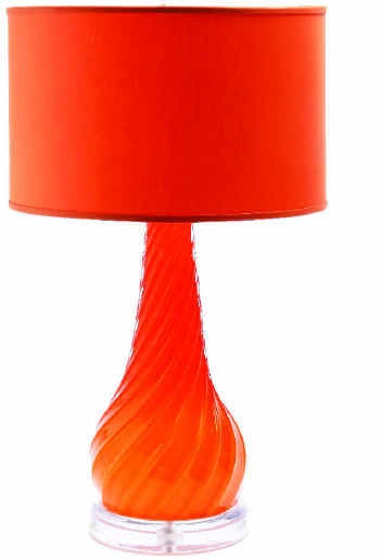 Red Orange Vintage Murano Lamps by Seguso For Sale 1