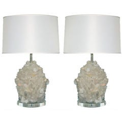 Natural Quarts Point Cluster Lamps