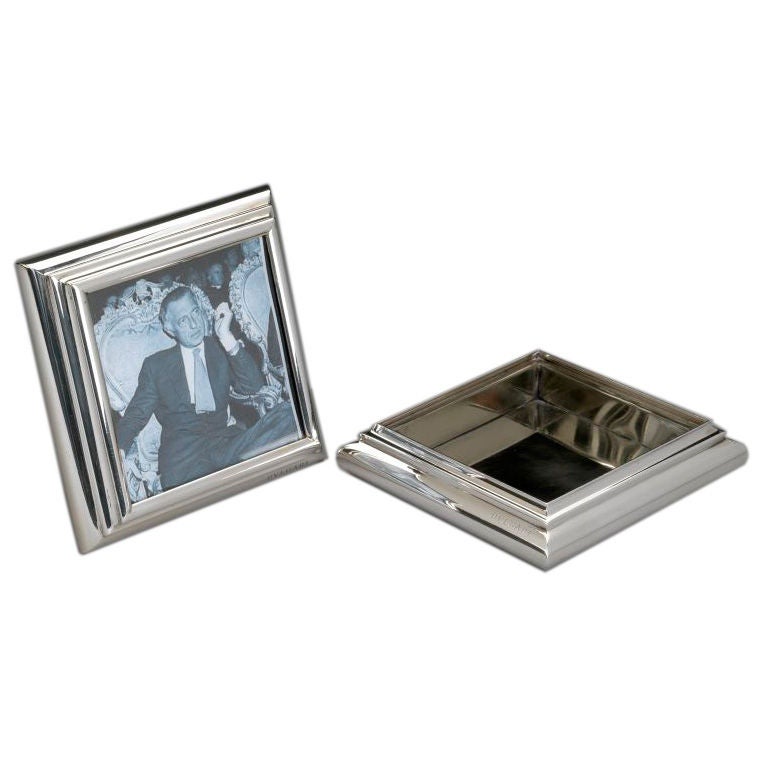 Bulgari Sterling silver photo frame and vide-poche