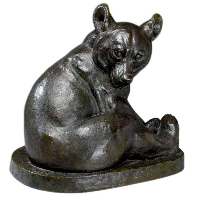 Bronze « Bear Cub » (ours cube) d'Inicee Rochard