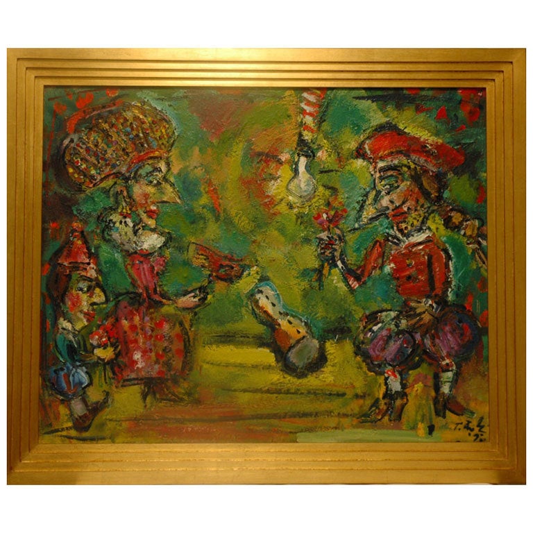 'The Apperance of Cassanova' Erno Toth, Oil on Canvas For Sale