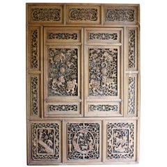 Pair of exquisitely carved window screen from Hanzhou, China.