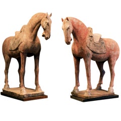 Pair of  pottery horses