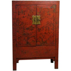 Red lacquer cabinet from Northern China
