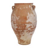 Antique Large Greek Terra Cotta Olive Jar with 3 handles.