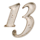 Lucky   "13"   Large Vintage Numbers from a Sign
