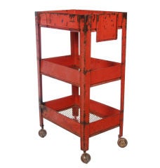 Vintage Steel Industrial Rolling Cart  *** Great Size ***
