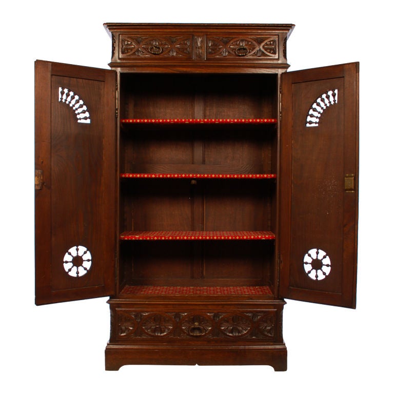 Hand Carved French Double Door Cabinet from Brittany, 19th C 6