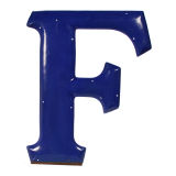 Vintage Large Porcelain and Steel Letter, 36" Tall