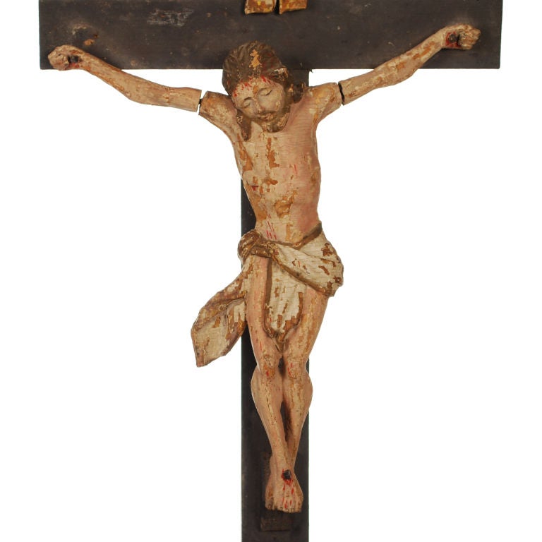 Gesso Spanish Crucifix , 19th Century