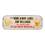 Paul's Bowl-A-Way Lanes and Billiards Sign, Used