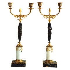 19th Century Pair of Swedish Gustavian Candlesticks