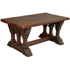 19th Century French Renaissance Library Trestle Table