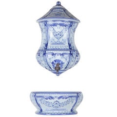 French Ceramic Fountain from Rouen