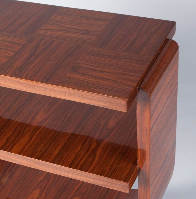 Wood French Art Deco Side Table